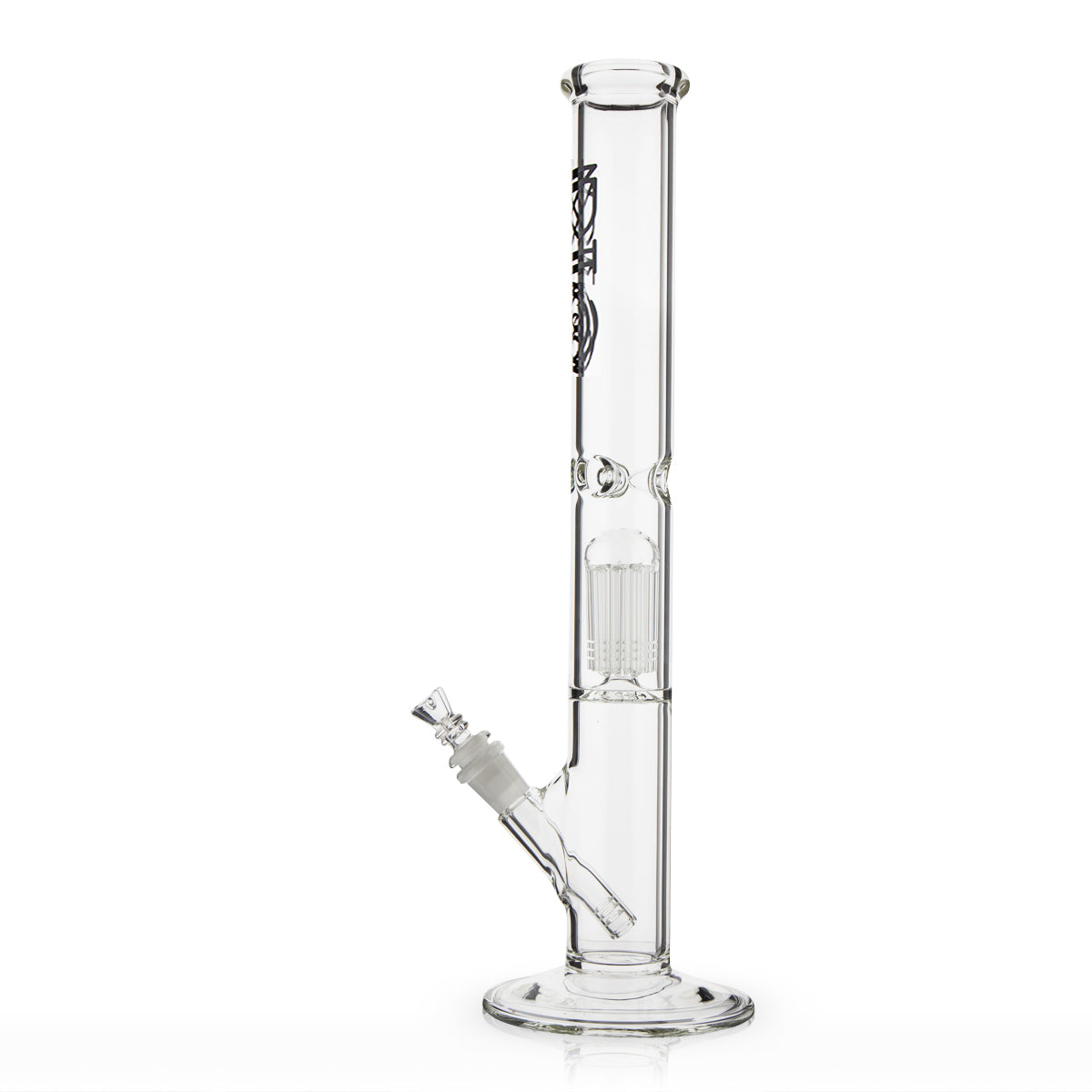 BIO Glass | Single Chamber 10-Arm Tree Perc Straight Water Pipe | 18" - 14mm - Various Colors