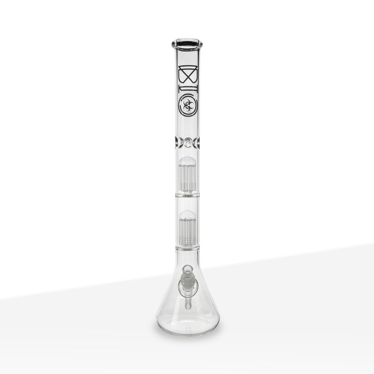 BIO Glass | Double Chamber 10-Arm Tree Percolator Beaker Water Pipe | 22" - 14mm - Various Colors