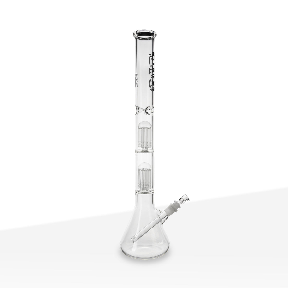 BIO Glass | Double Chamber 10-Arm Tree Percolator Beaker Water Pipe | 22" - 14mm - Various Colors