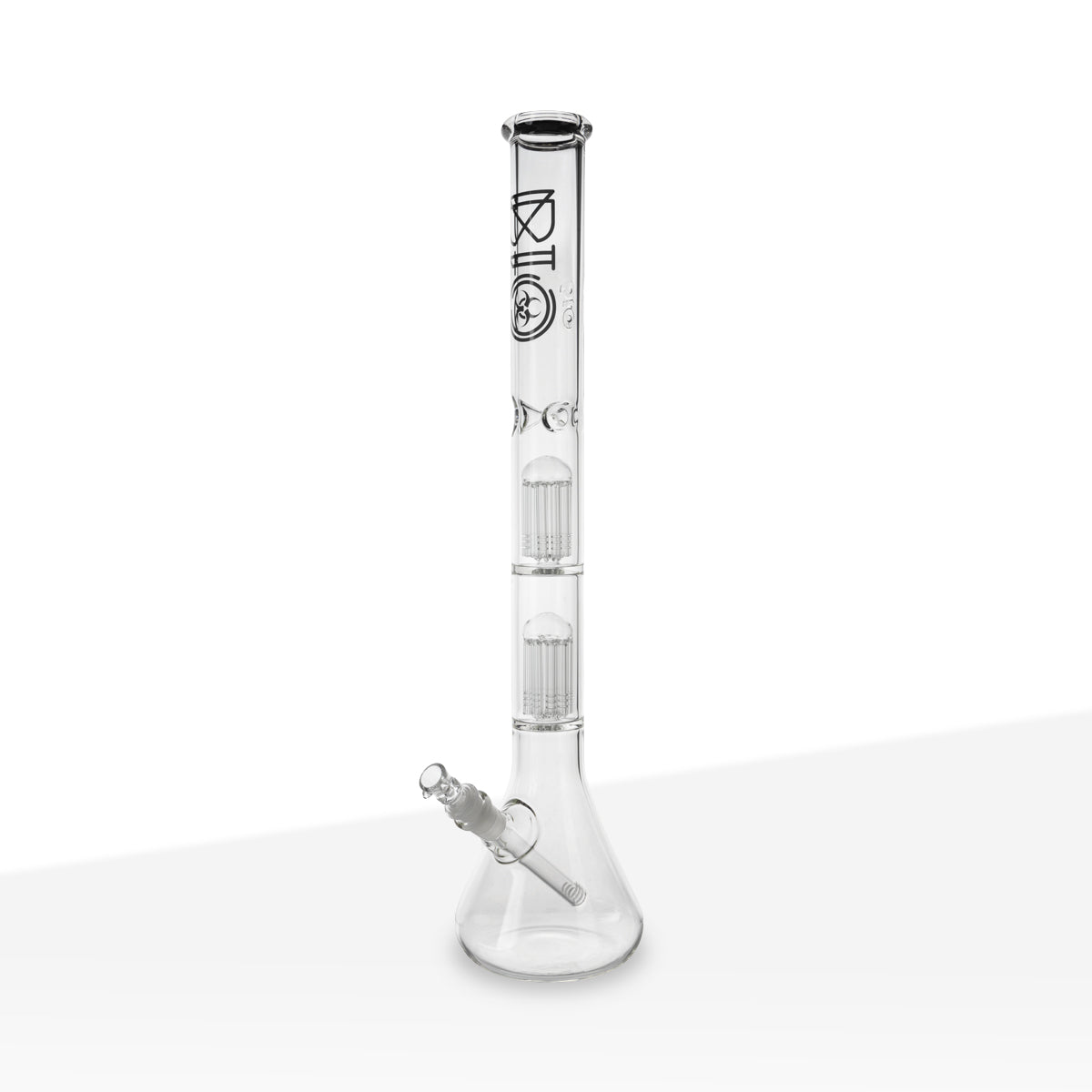 BIO Glass | Double Chamber 10-Arm Tree Percolator Beaker Water Pipe | 22" - 14mm - Various Colors