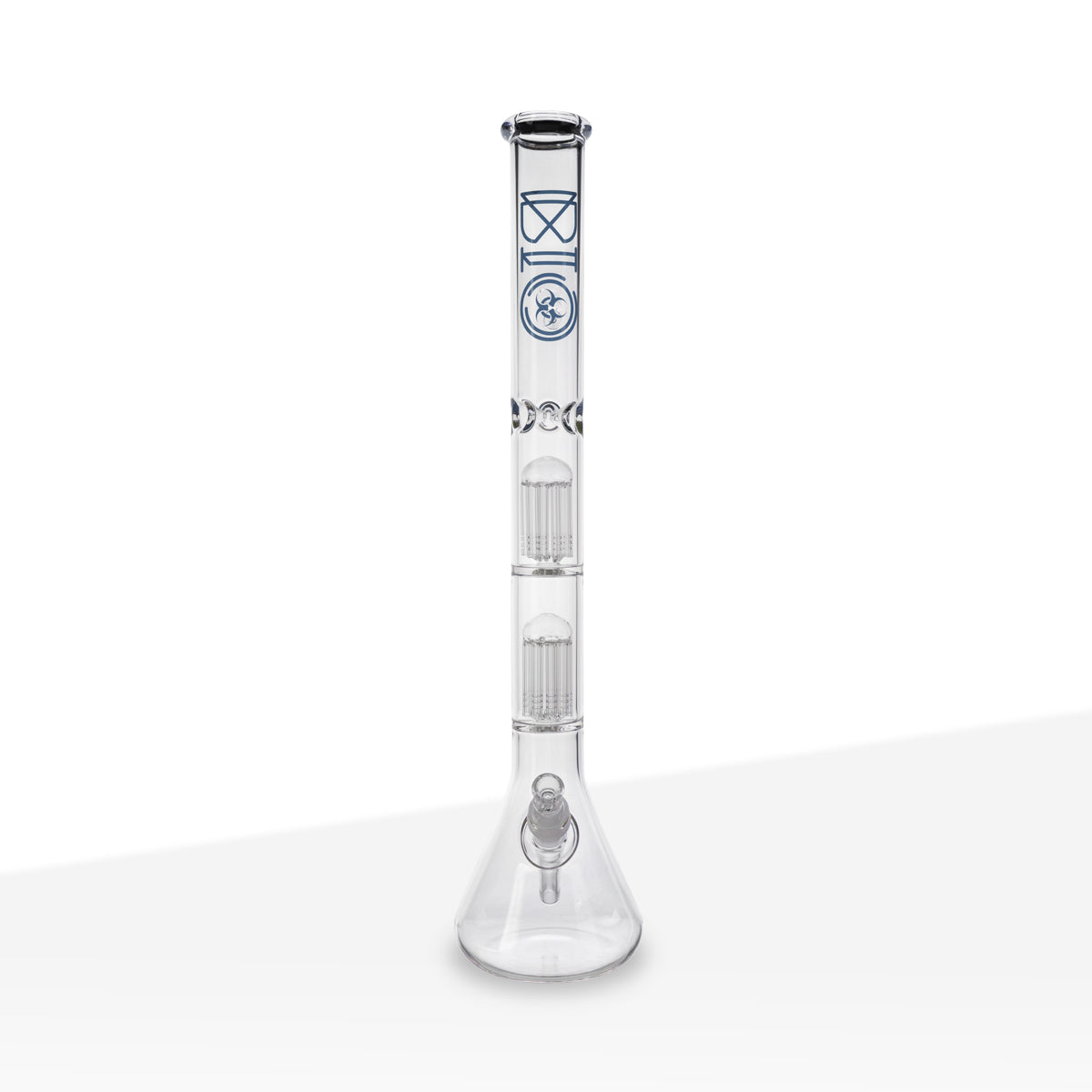 BIO Glass | Double Chamber 10-Arm Tree Percolator Beaker Water Pipe | 22" - 14mm - Various Colors