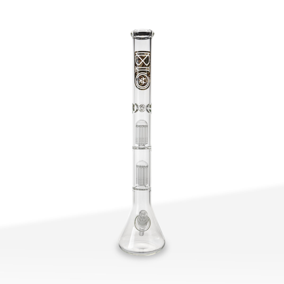 BIO Glass | Double Chamber 10-Arm Tree Percolator Beaker Water Pipe | 22" - 14mm - Various Colors