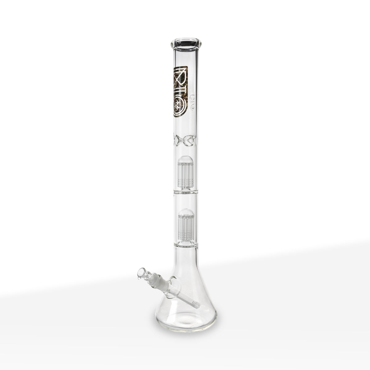 BIO Glass | Double Chamber 10-Arm Tree Percolator Beaker Water Pipe | 22" - 14mm - Various Colors