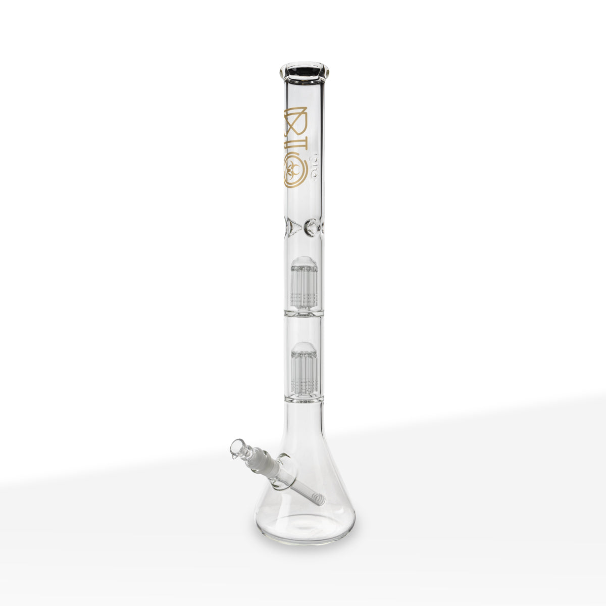 BIO Glass | Double Chamber 10-Arm Tree Percolator Beaker Water Pipe | 22" - 14mm - Various Colors