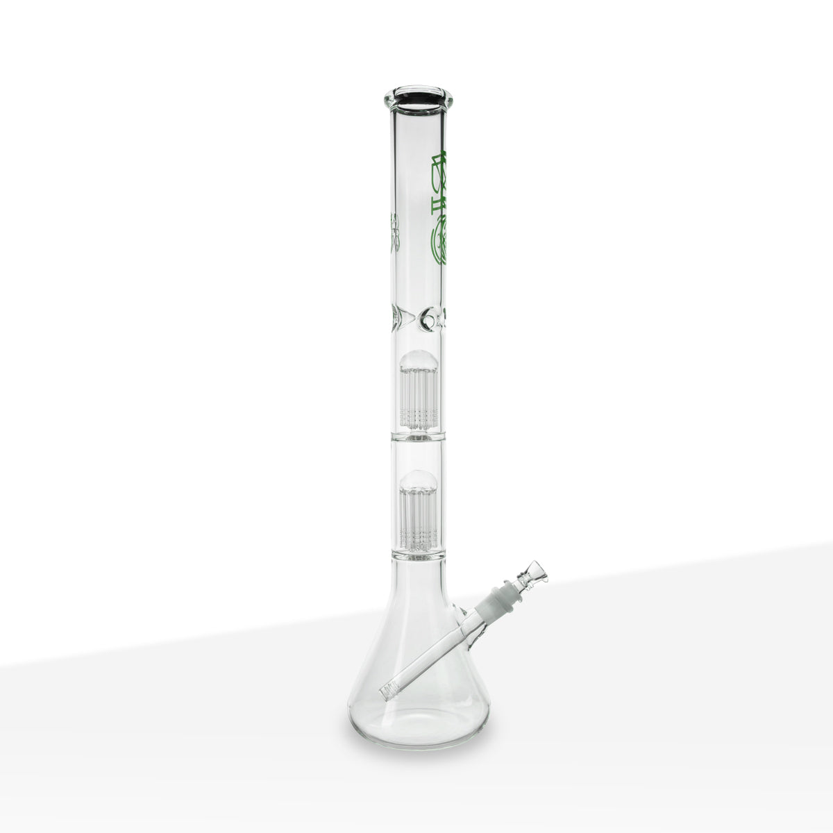 BIO Glass | Double Chamber 10-Arm Tree Percolator Beaker Water Pipe | 22" - 14mm - Various Colors
