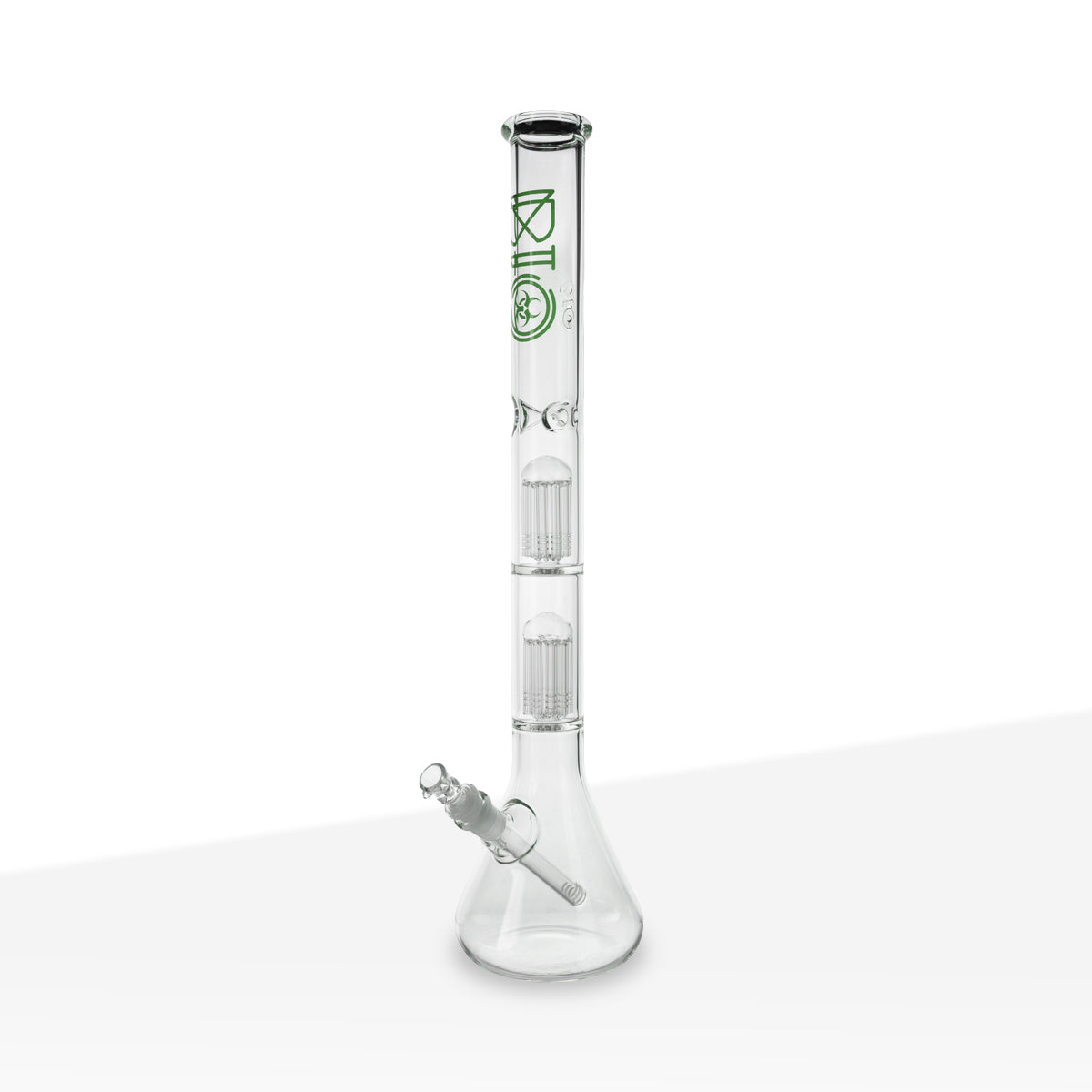 BIO Glass | Double Chamber 10-Arm Tree Percolator Beaker Water Pipe | 22" - 14mm - Various Colors