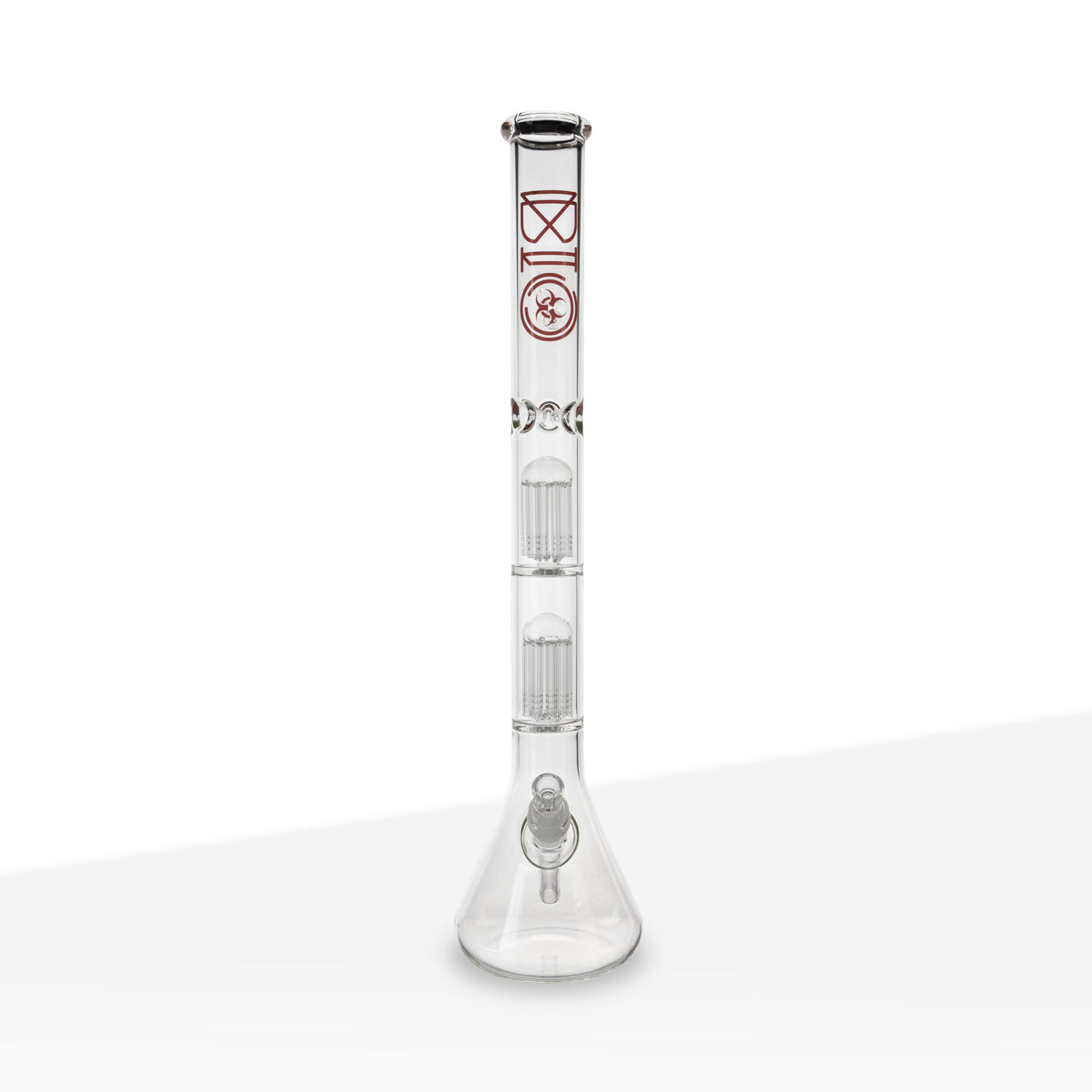 BIO Glass | Double Chamber 10-Arm Tree Percolator Beaker Water Pipe | 22" - 14mm - Various Colors
