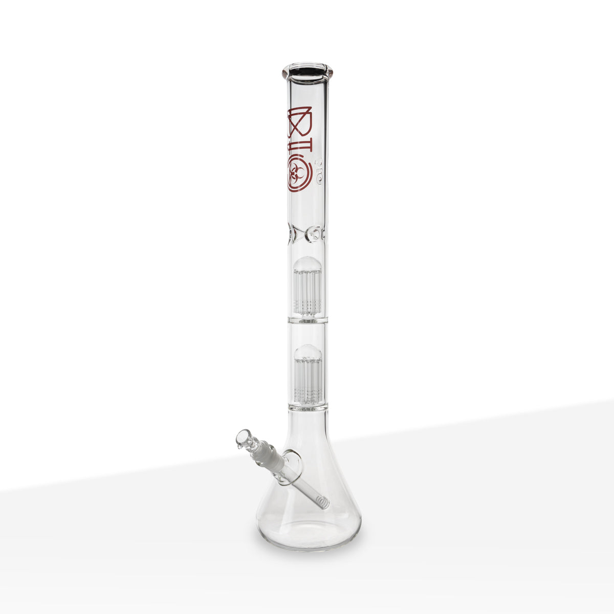 BIO Glass | Double Chamber 10-Arm Tree Percolator Beaker Water Pipe | 22" - 14mm - Various Colors