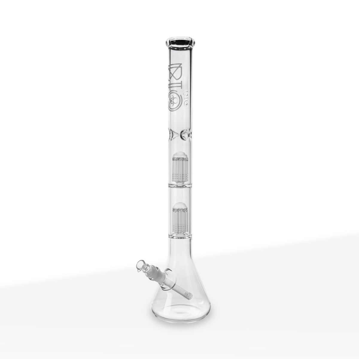 BIO Glass | Double Chamber 10-Arm Tree Percolator Beaker Water Pipe | 22" - 14mm - Various Colors