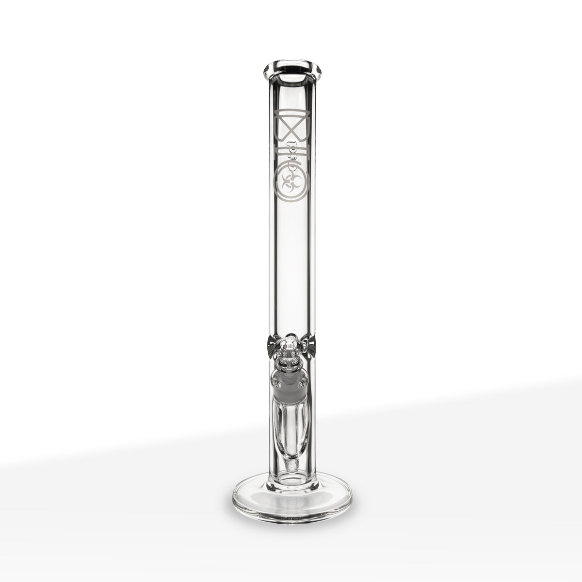BIO Glass | Heavy Straight Water Pipe | 18" - 19mm - Silver Logo