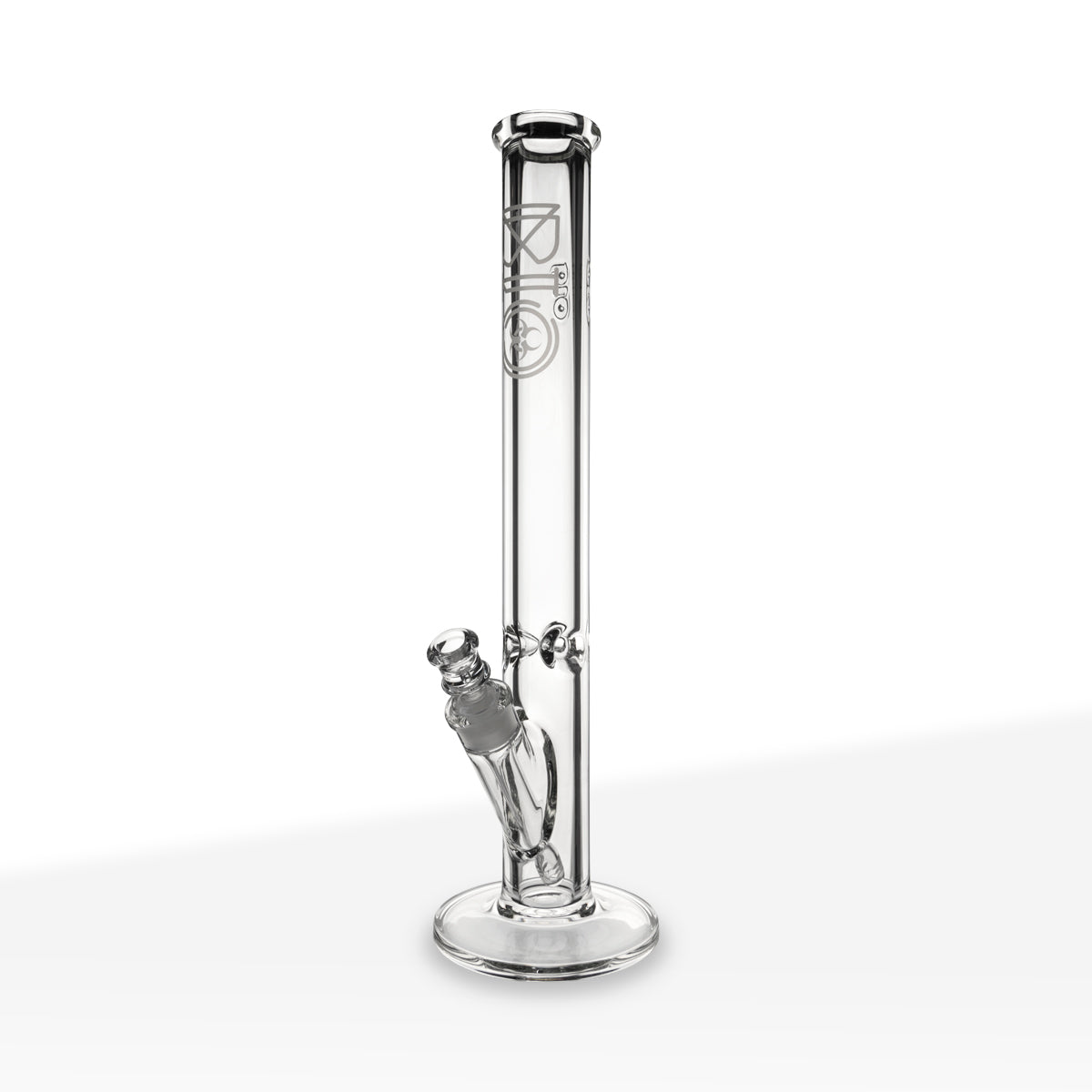 BIO Glass | Heavy Straight Water Pipe | 18" - 19mm - Silver Logo