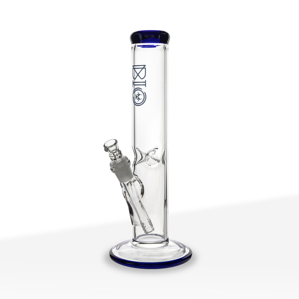 BIO Glass | Straight Water Pipe  | 12" Blue Trim