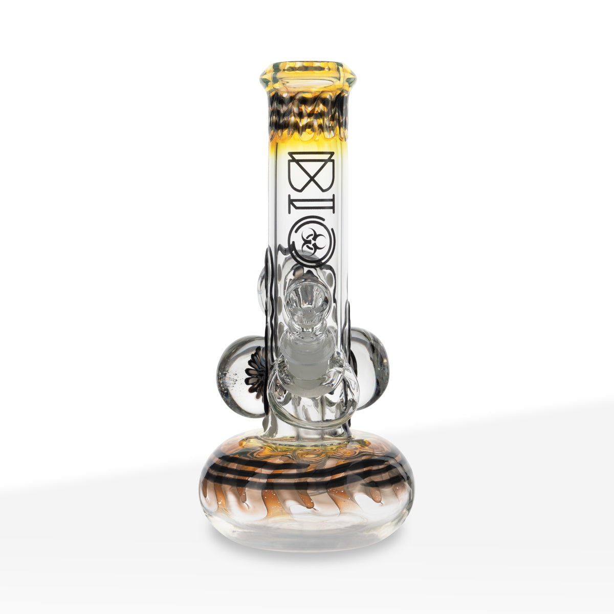 BIO Glass | Worked Illuminati Three Flower Marble Bubble Water Pipe | 9" - 14mm - Various Colors
