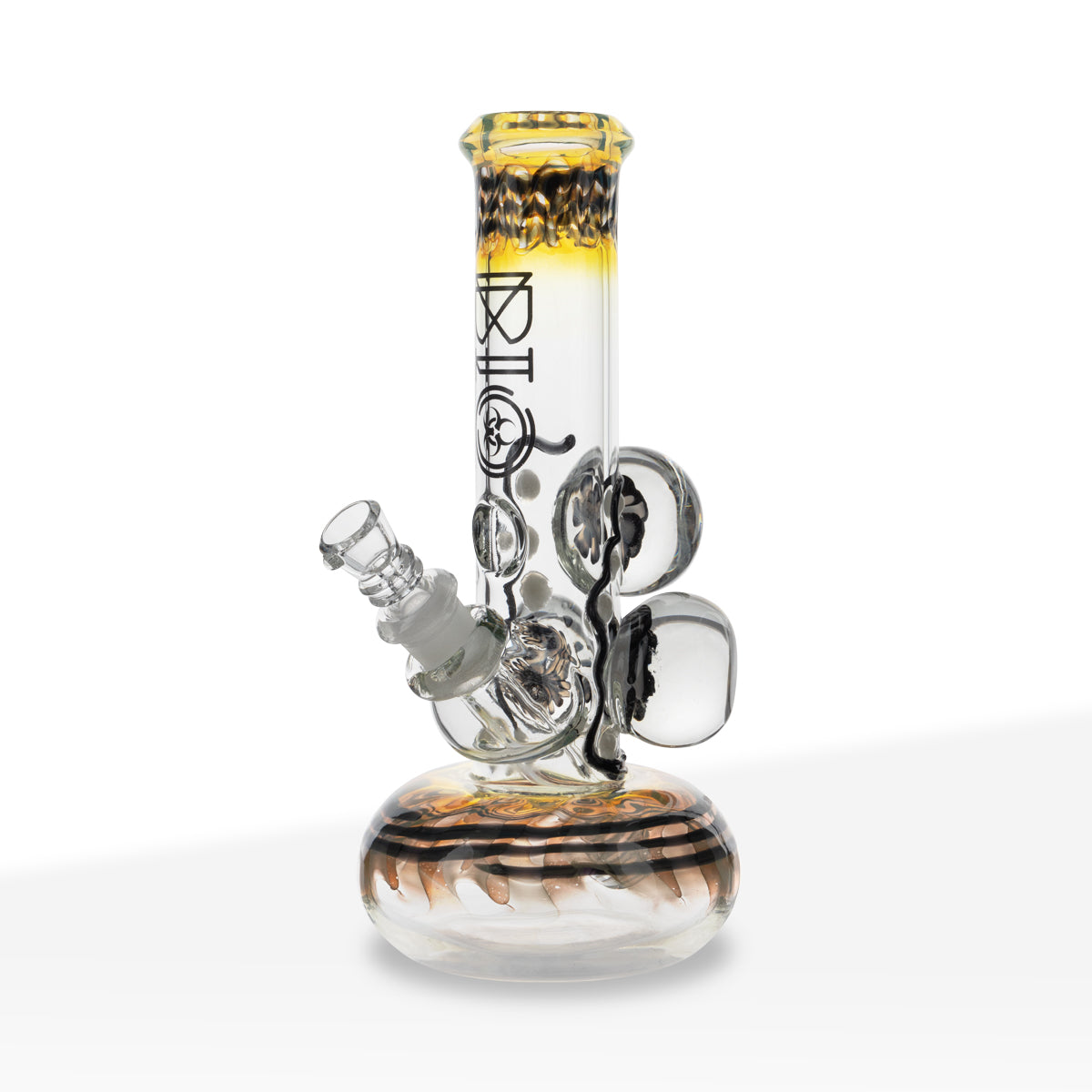 BIO Glass | Worked Illuminati Three Flower Marble Bubble Water Pipe | 9" - 14mm - Various Colors