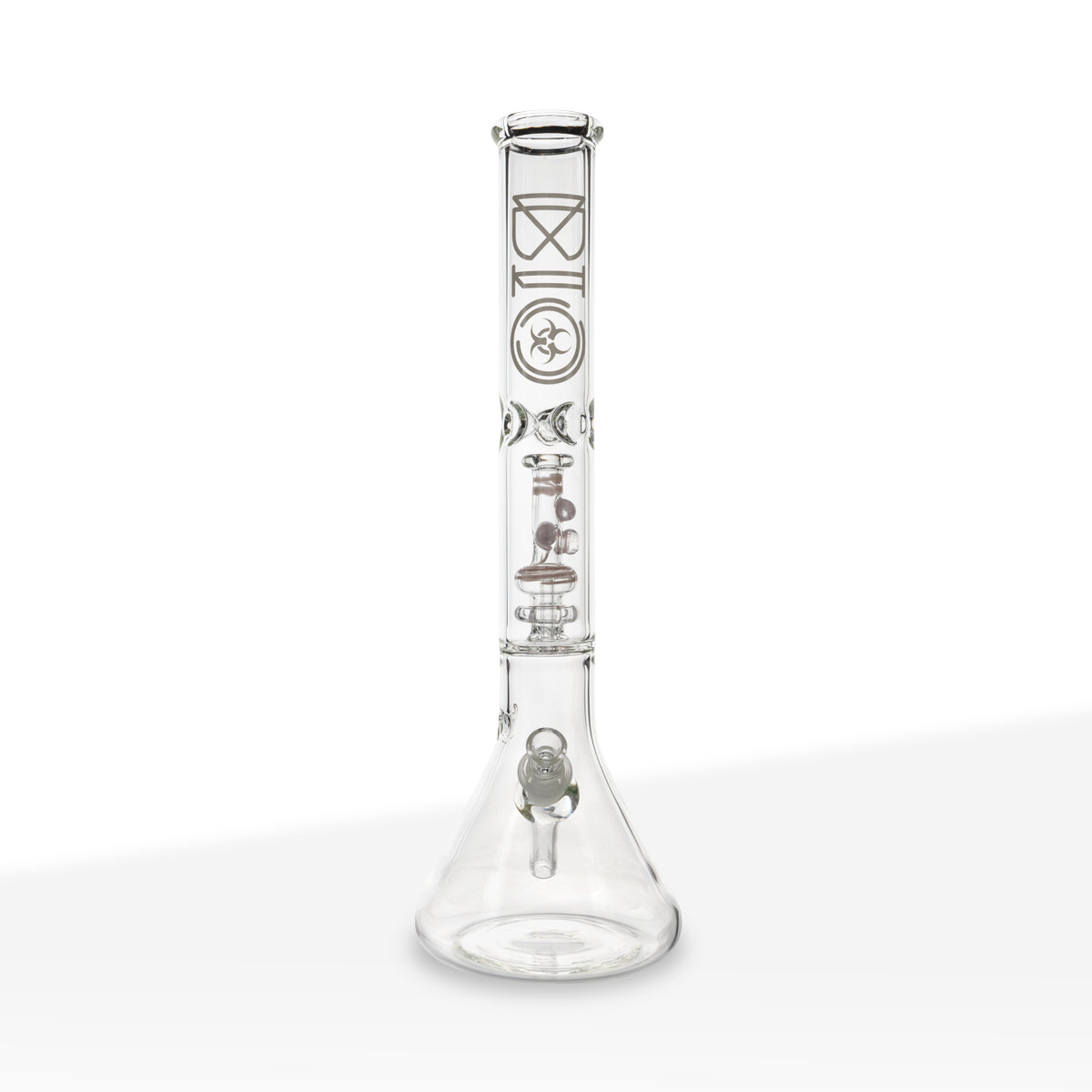 BIO Glass | Bong in a Bong Pipe Showerhead Percolator Water Pipe | 17" - 14mm - Various Colors Glass Bong Biohazard Inc Pink