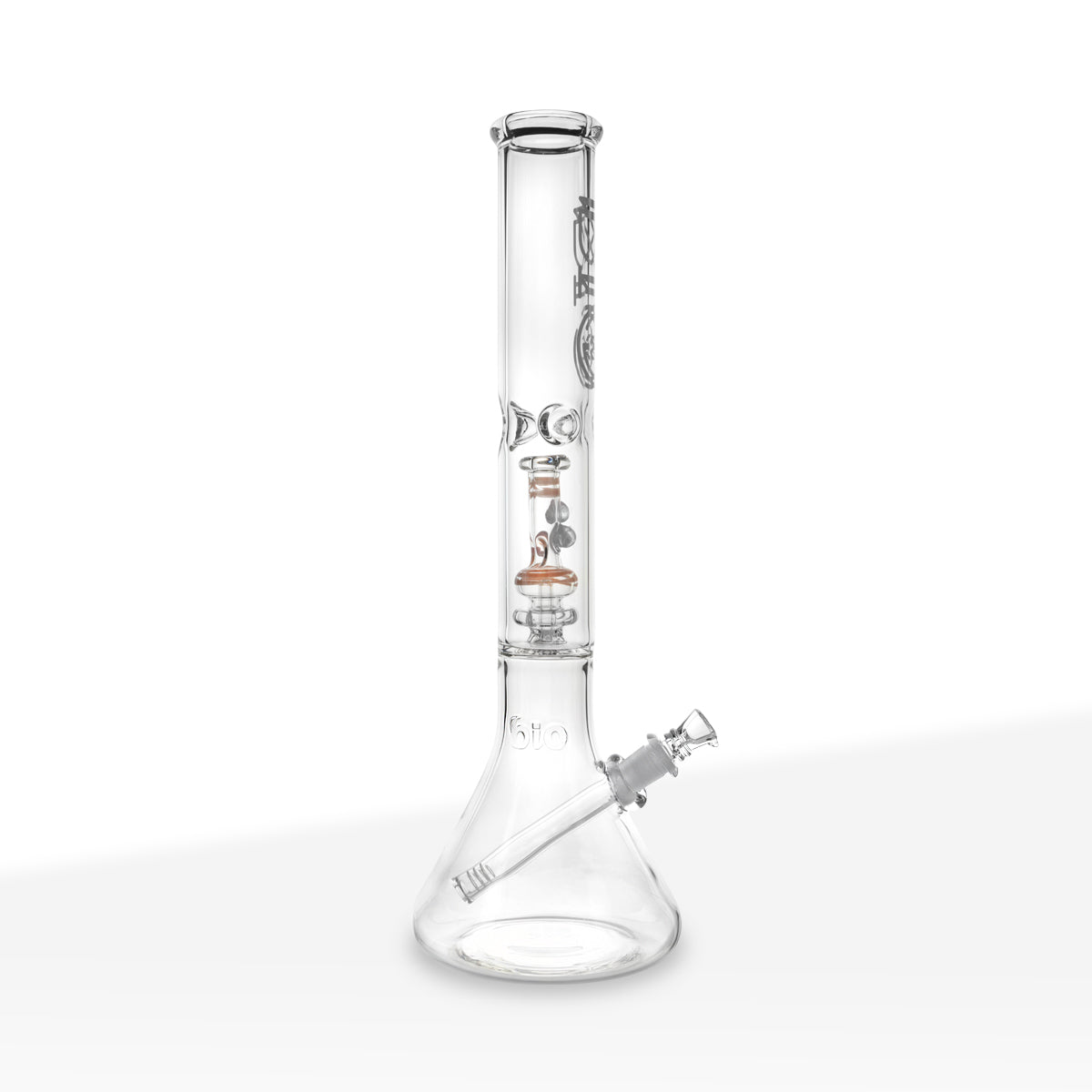 BIO Glass | Bong in a Bong Pipe Showerhead Percolator Water Pipe | 17" - 14mm - Various Colors Glass Bong Biohazard Inc Pink