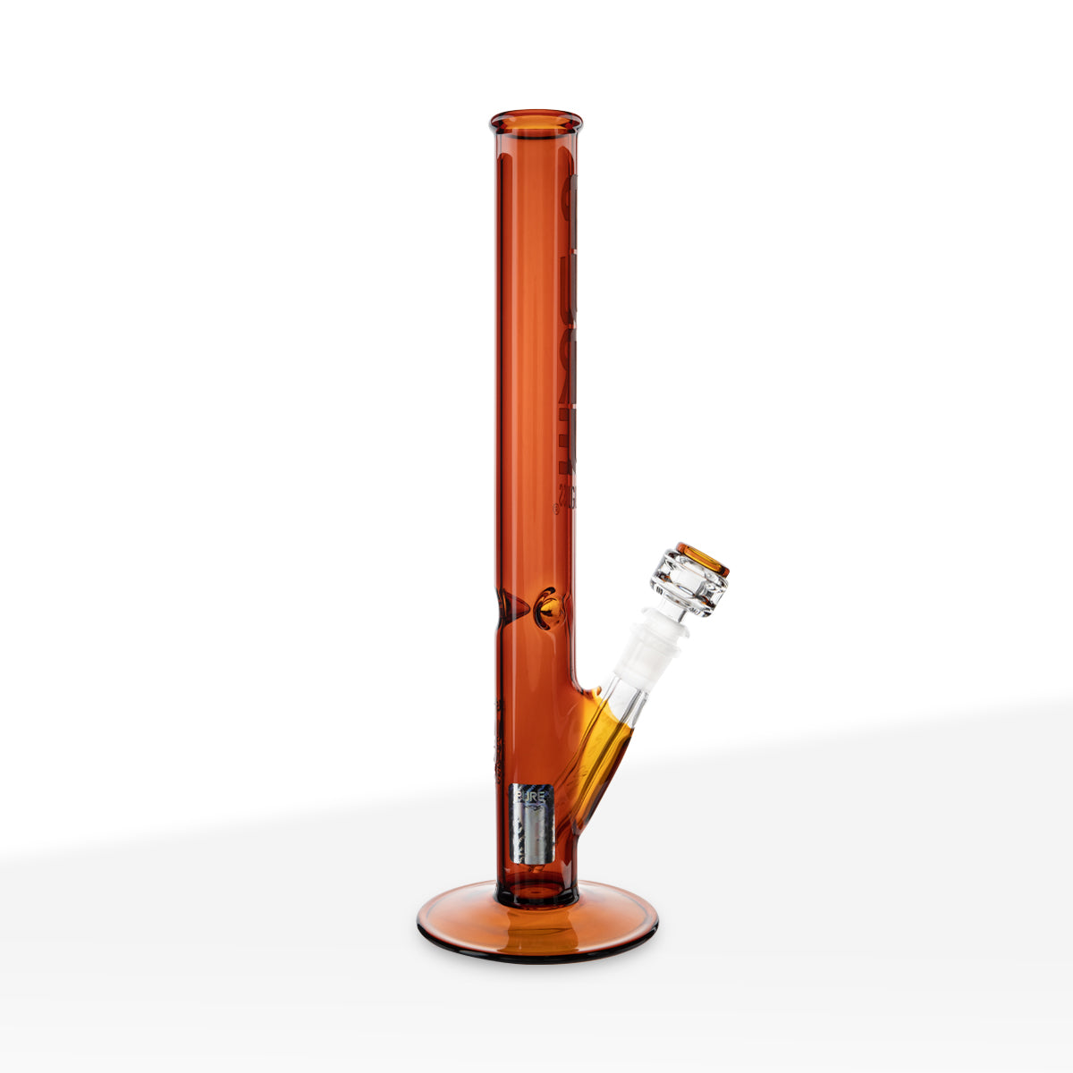 PURE Glass | Classic Straight Water Pipe | 14" - 14mm - Amber