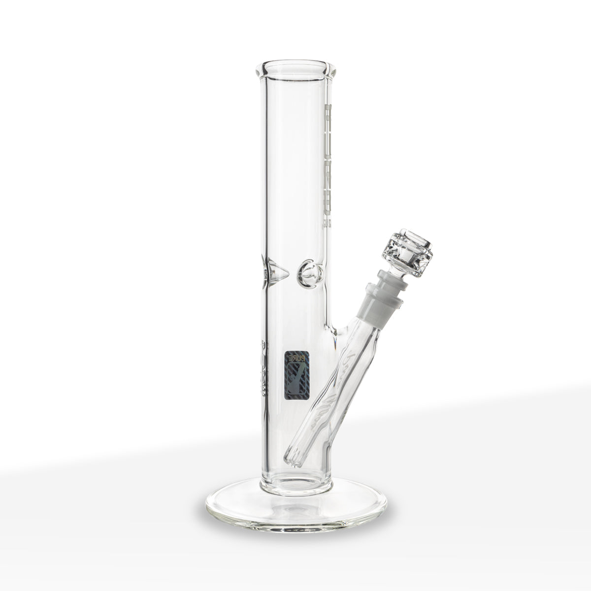 PURE Glass | Classic Straight Water Pipe | 12" - 14mm - Various Colors Glass Bong Pure Glass Clear