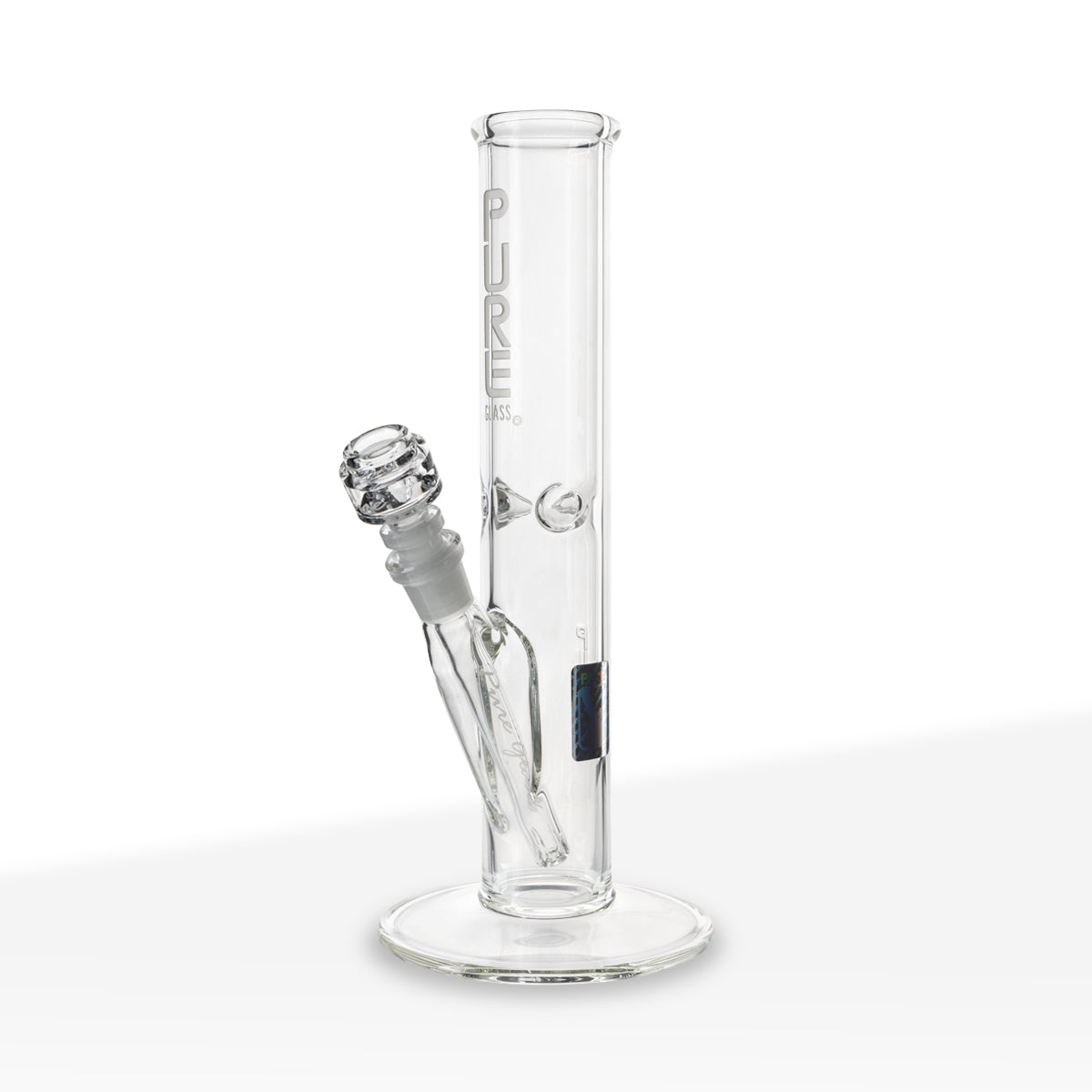 PURE Glass | Classic Straight Water Pipe | 12" - 14mm - Various Colors Glass Bong Pure Glass Clear