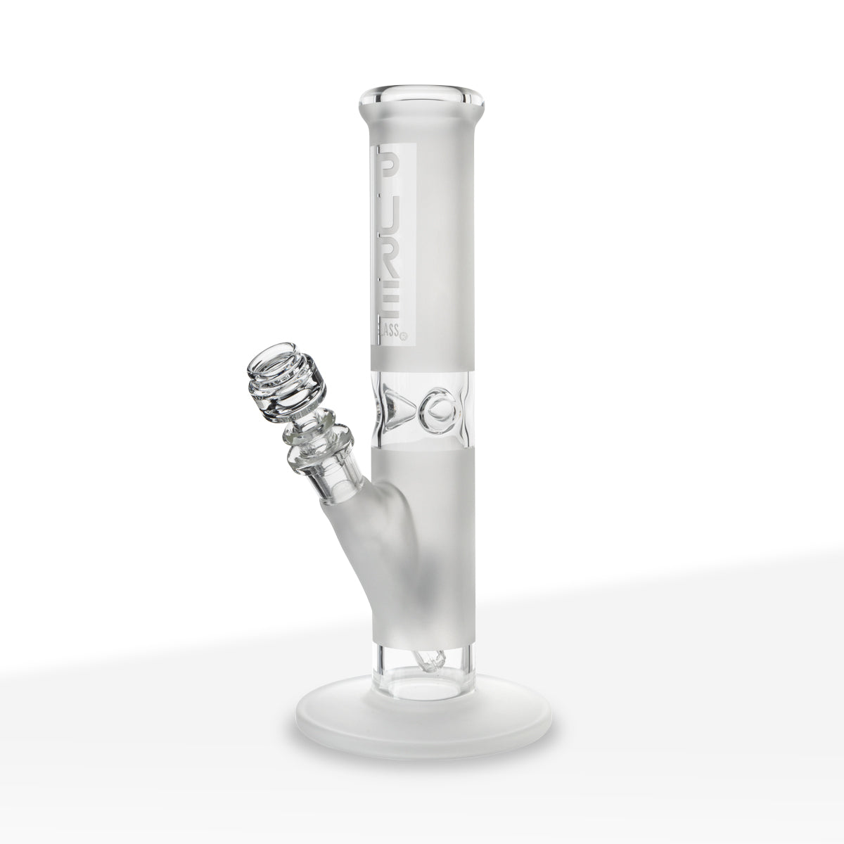 PURE Glass | Classic Straight Water Pipe | 12" - 14mm - Various Colors Glass Bong Pure Glass Clear Frost