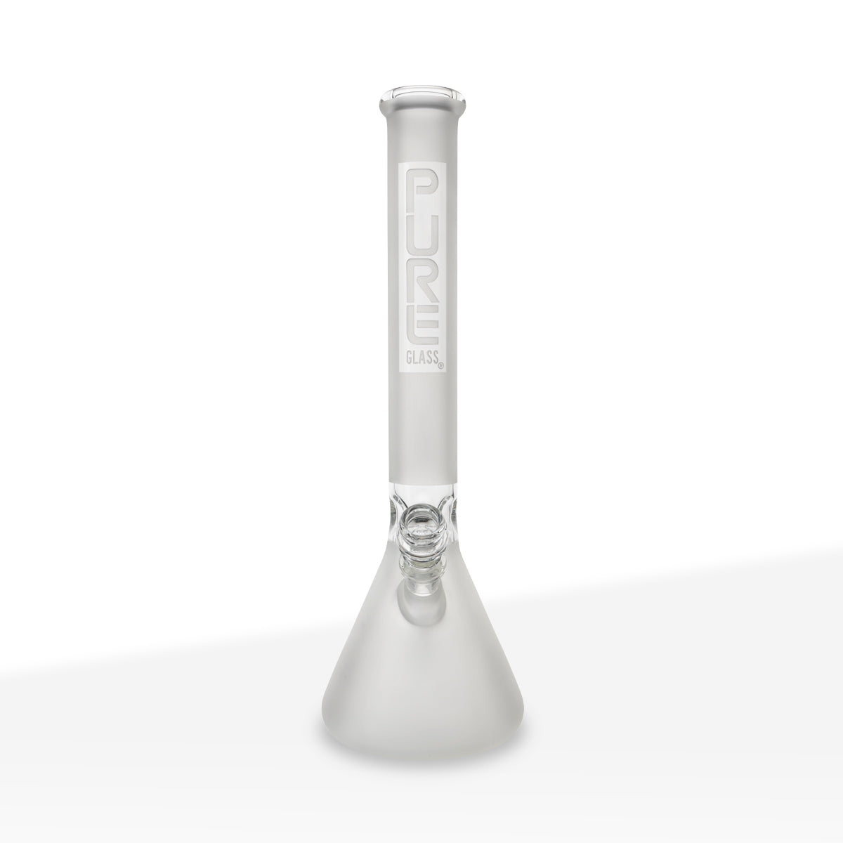 PURE Glass | Classic Beaker Water Pipe | 18" - 14mm - Various Colors Glass Bong Pure Glass Clear Frost