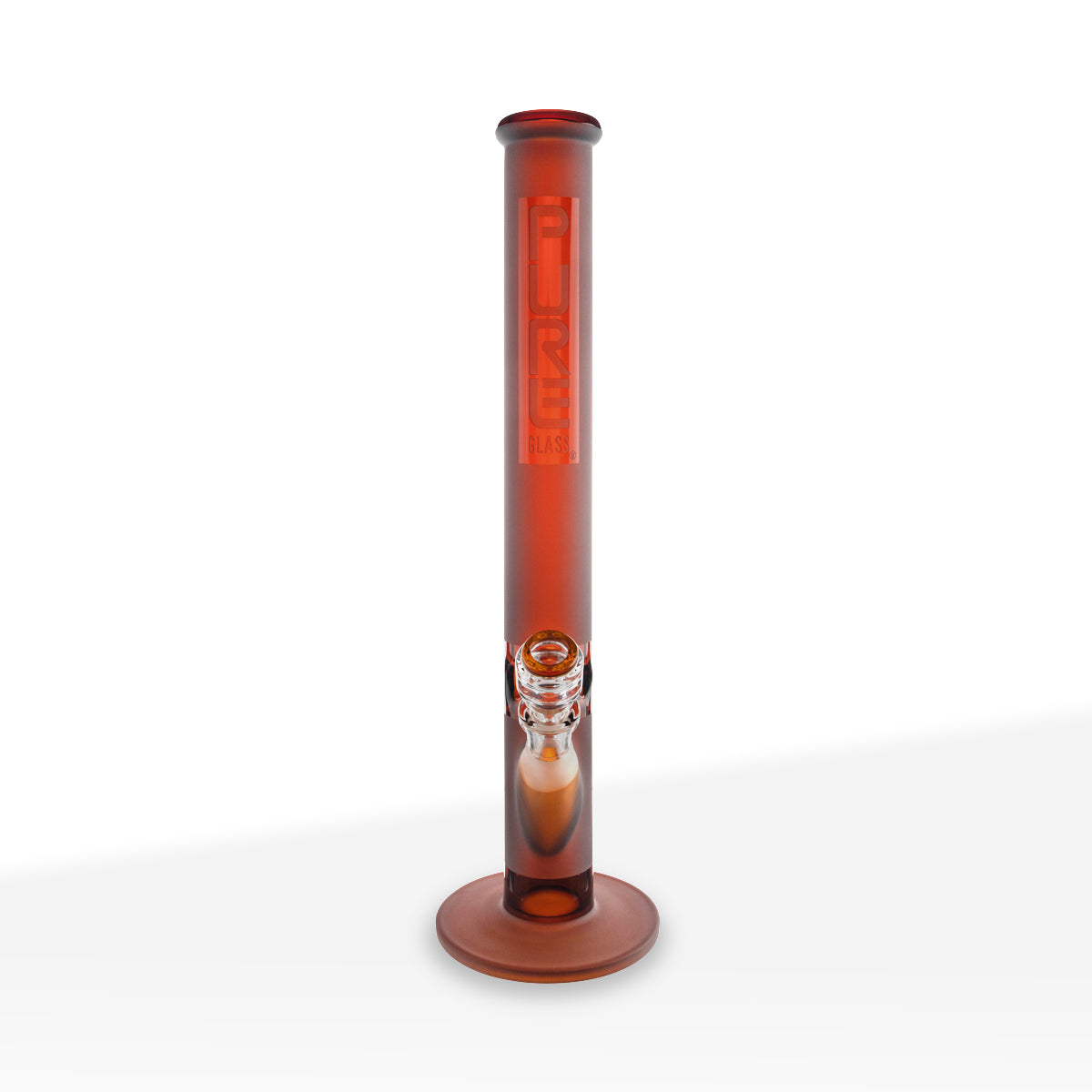 PURE Glass | Classic Straight Water Pipe | 18" - 14mm - Various Colors