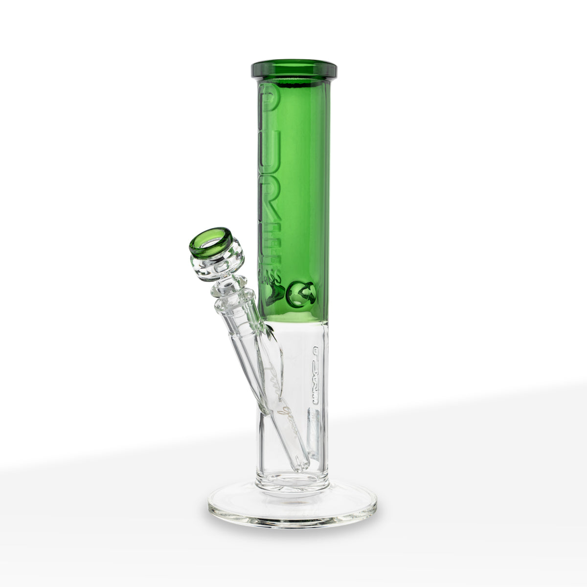 PURE Glass | Insight Classic Straight Water Pipe | 12" - 14mm - Various Colors Glass Bong Pure Glass Green