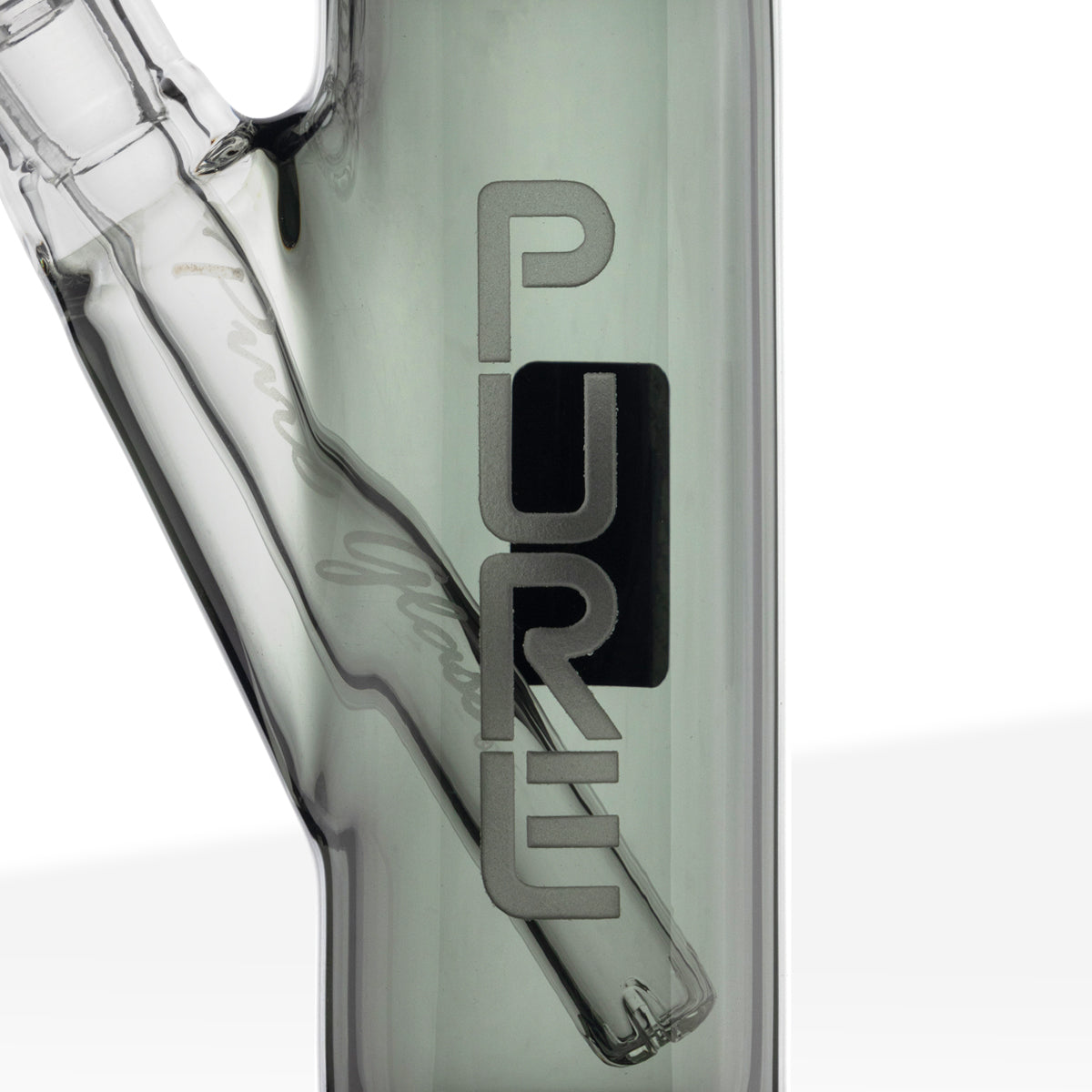 Pure Glass | 10-Arm Tree Percolator + Splash Guard Straight Water Pipe | 18" - 14mm - Smoke Black