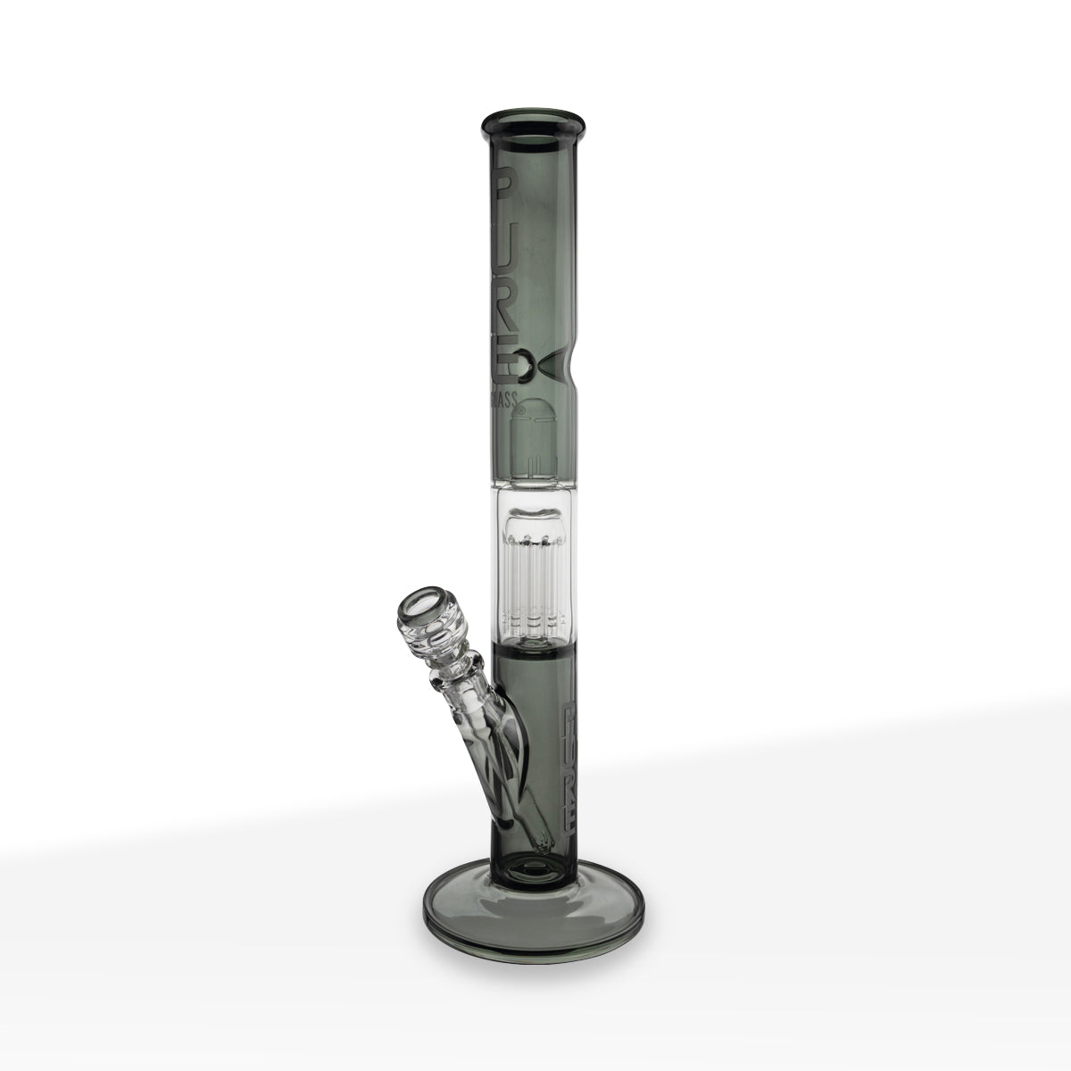 18" PURE Glass 10-ARM TREE STRAIGHT Bong - Smoke BLACK