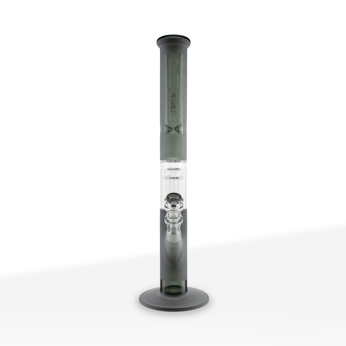 Pure Glass | 10-Arm Tree Percolator + Splash Guard Straight Water Pipe | 18" - 14mm - Various Colors