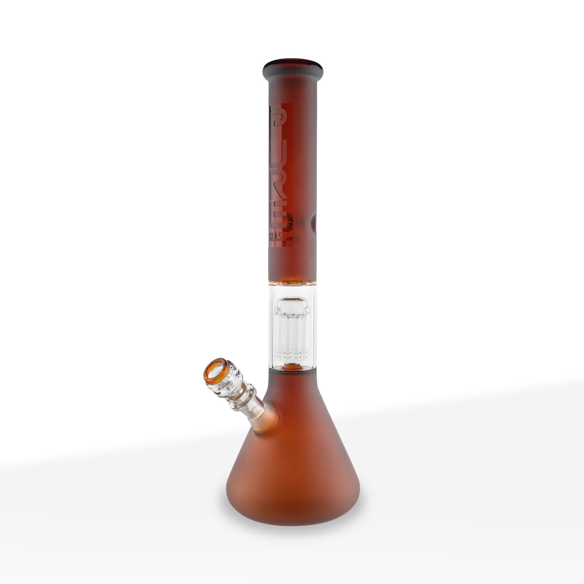 Pure Glass | 10-Arm Tree Percolator + Splash Guard Beaker Water Pipe | 18" - 14mm - Various Colors