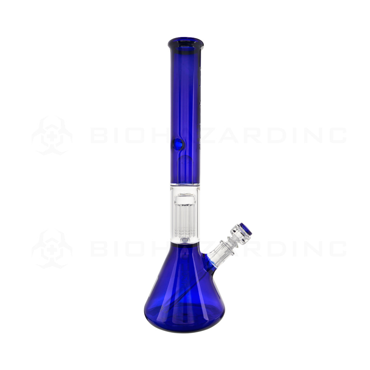 Pure Glass | 10-Arm Tree Percolator + Splash Guard Beaker Water Pipe | 18" - 14mm - Various Colors