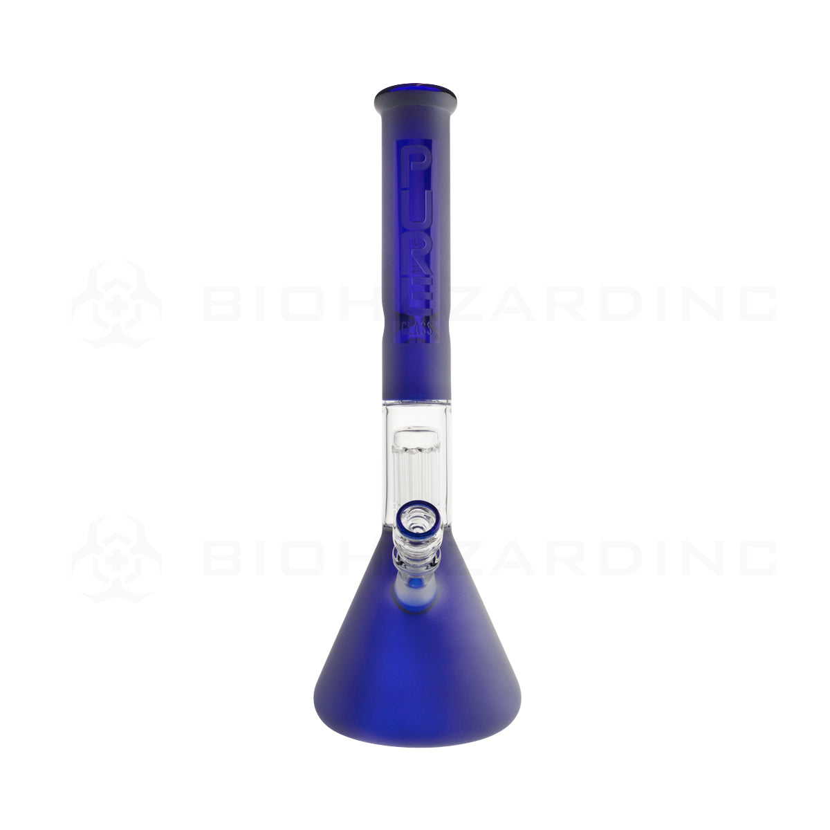 Pure Glass | 10-Arm Tree Percolator + Splash Guard Beaker Water Pipe | 18" - 14mm - Various Colors