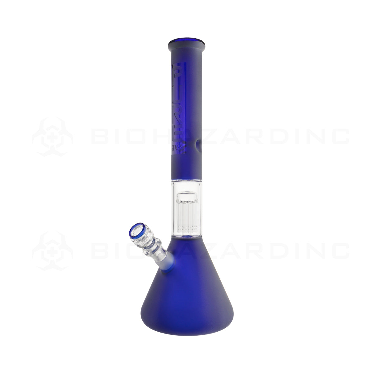Pure Glass | 10-Arm Tree Percolator + Splash Guard Beaker Water Pipe | 18" - 14mm - Various Colors
