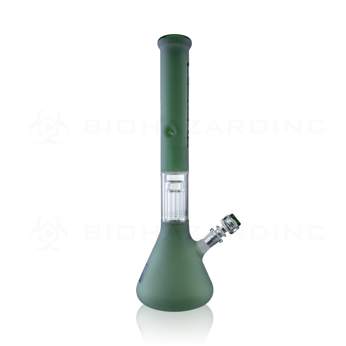 Pure Glass | 10-Arm Tree Percolator + Splash Guard Beaker Water Pipe | 18" - 14mm - Various Colors