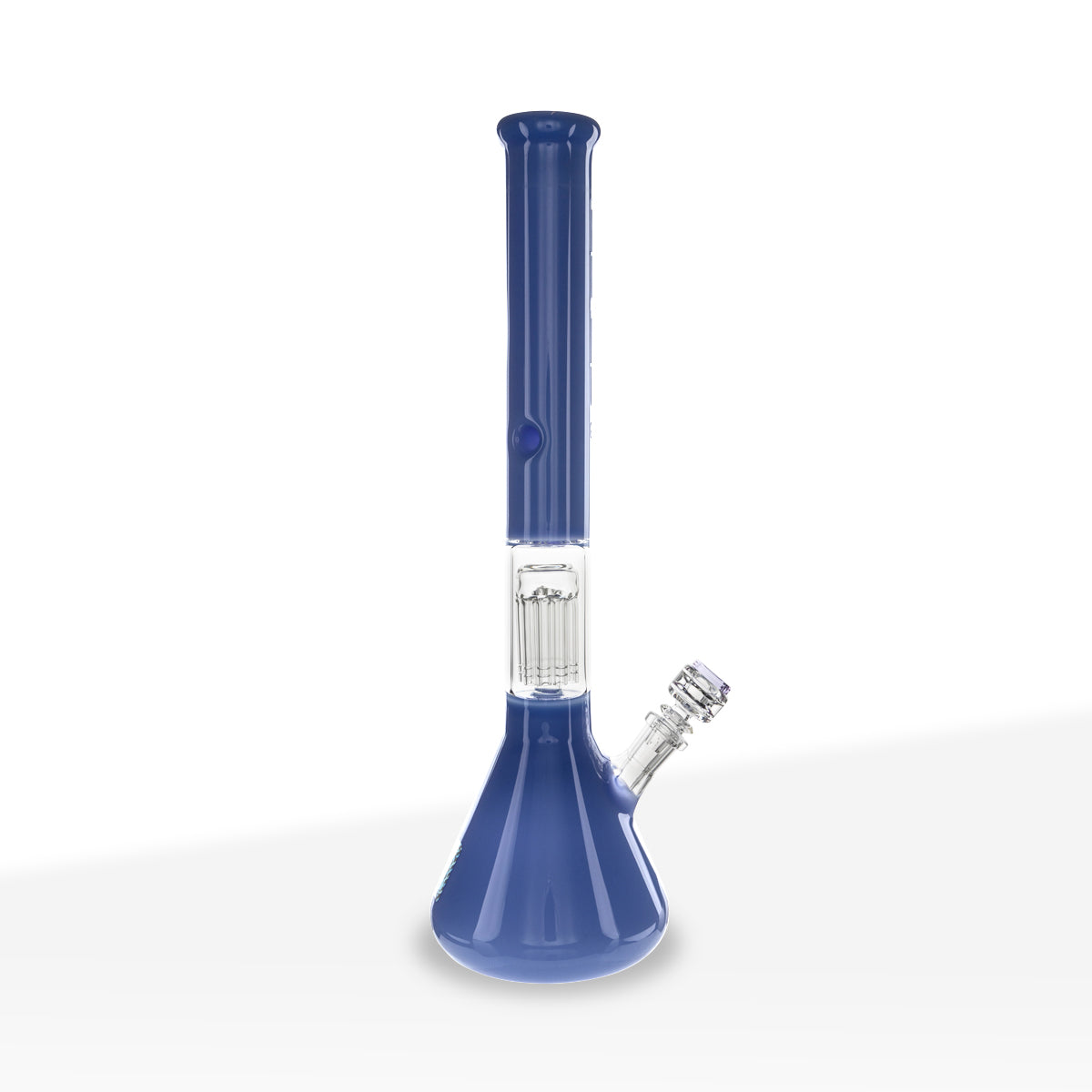 Pure Glass | 10-Arm Tree Percolator + Splash Guard Beaker Water Pipe | 18" - 14mm - Ivory Blue