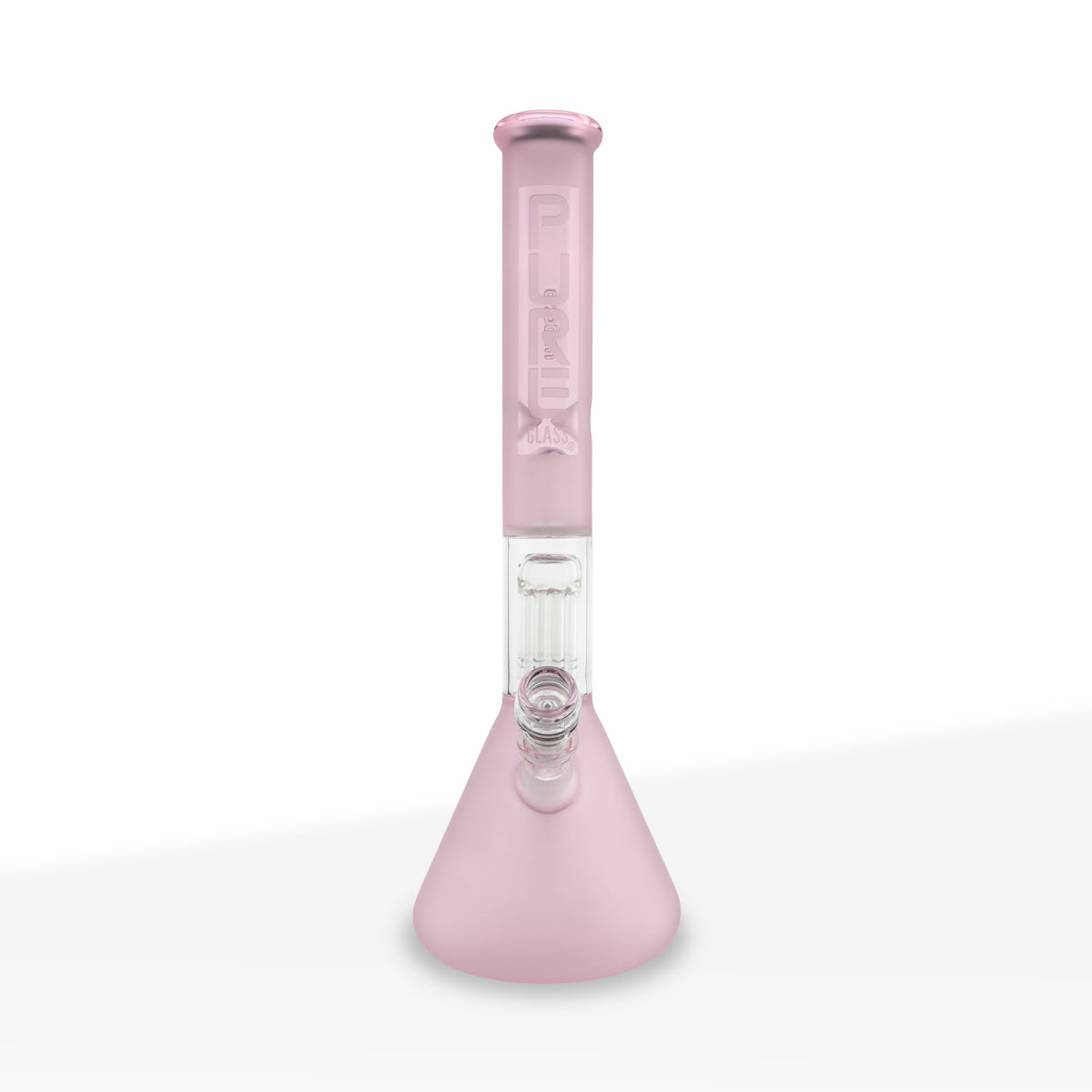 Pure Glass | 10-Arm Tree Percolator + Splash Guard Beaker Water Pipe | 18" - 14mm - Various Colors