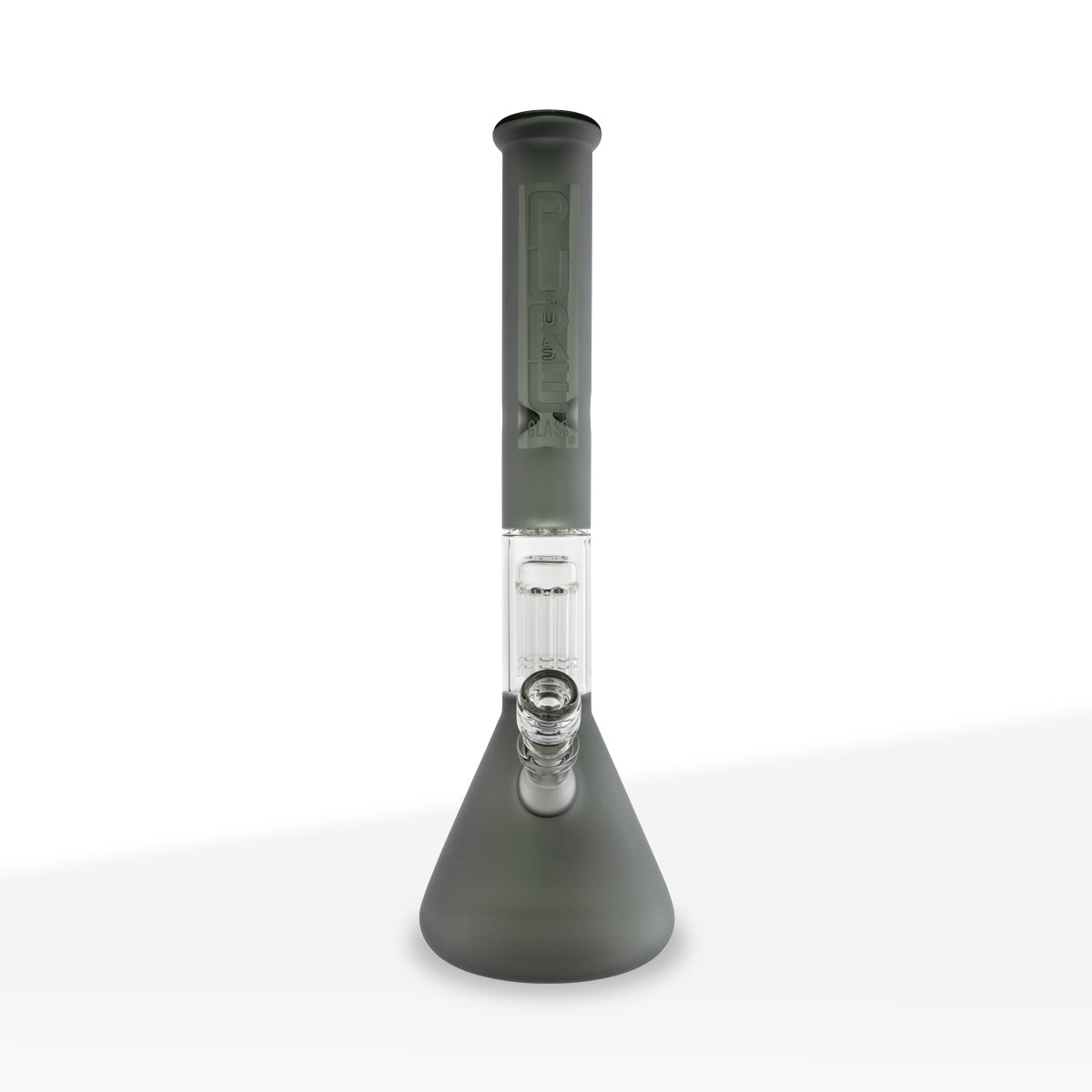 Pure Glass | 10-Arm Tree Percolator + Splash Guard Beaker Water Pipe | 18" - 14mm - Various Colors