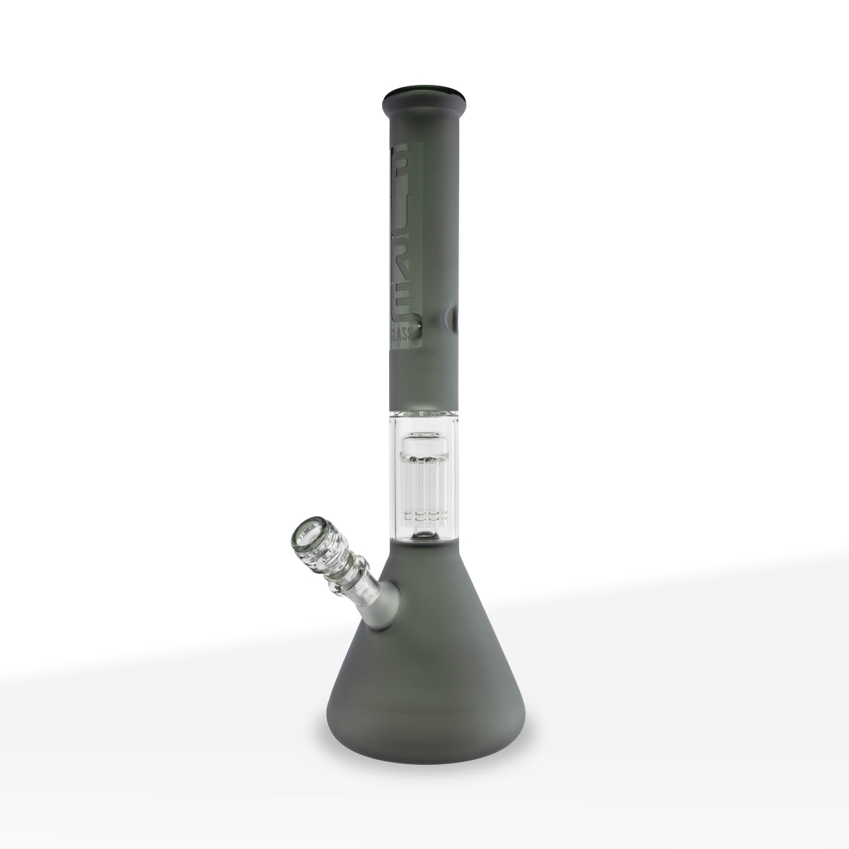 Pure Glass | 10-Arm Tree Percolator + Splash Guard Beaker Water Pipe | 18" - 14mm - Various Colors