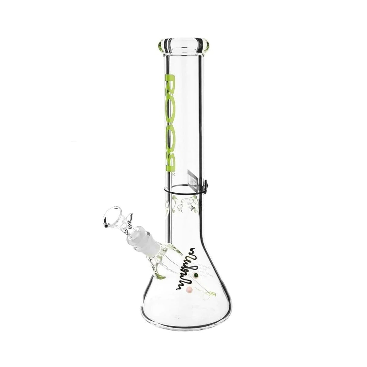 RooR® | Classic Beaker Water Pipe | 14" - 14mm - Neon Green Logo