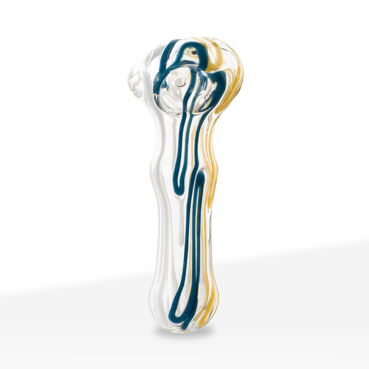 Hand Pipe | Classic Glass Spoon Candy Cane Color Swirl Hand Pipes | 5" - Glass - Assorted Colors - 10 Count