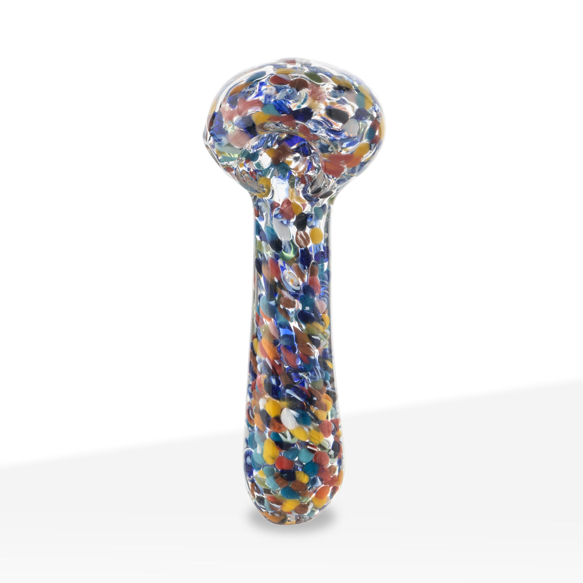 Hand Pipe | Classic Glass Spoon Colorful Frit Hand Pipe | 3" - Glass - Assorted Colors