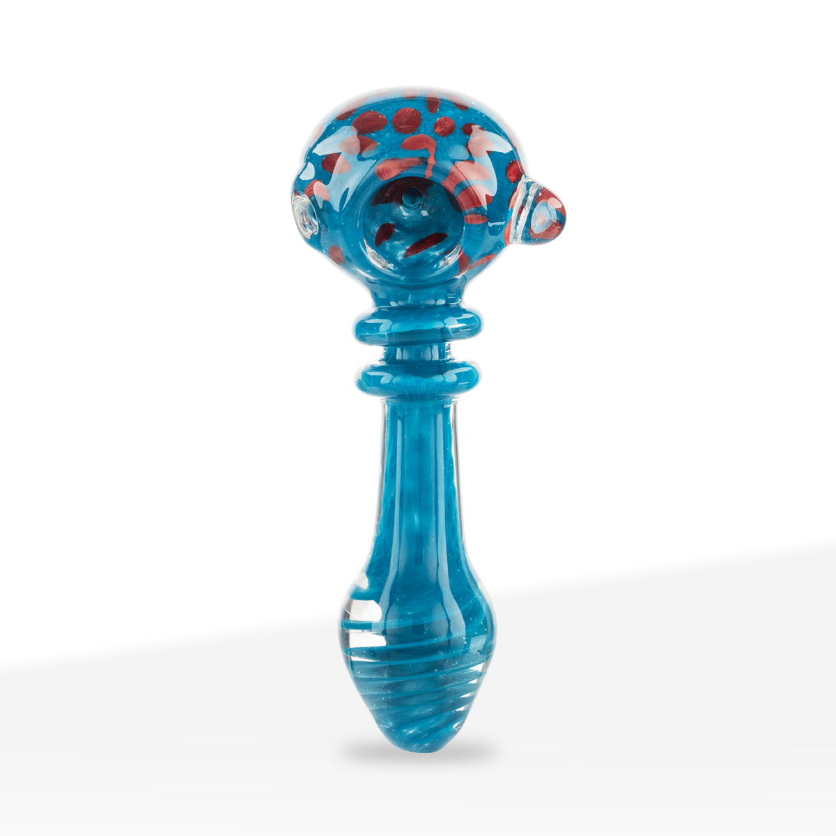 Hand Pipe | Marble Spoon with Polka Dots | 4" - Glass - Assorted Colors - Biohazard Inc