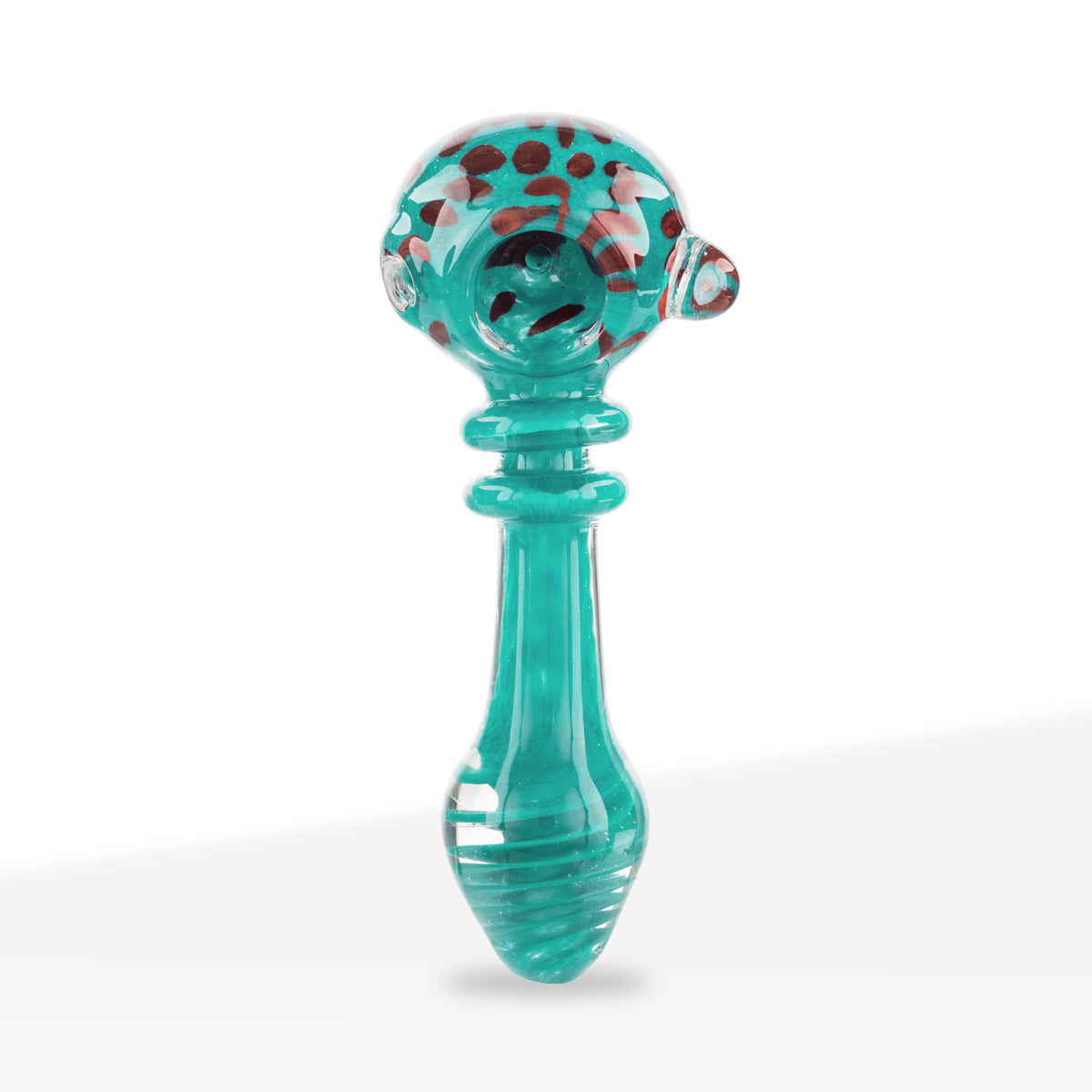 Hand Pipe | Marble Spoon with Polka Dots | 4" - Glass - Assorted Colors - Biohazard Inc