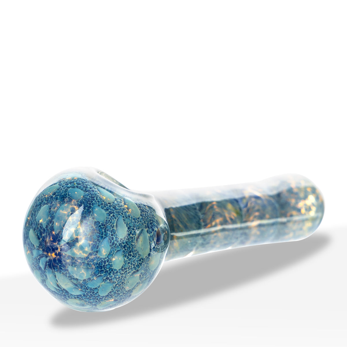 Hand Pipe | Heavy Fumed Hand Pipe w/ Frit | 4" - Glass - Assorted Colors - Biohazard Inc - Blue