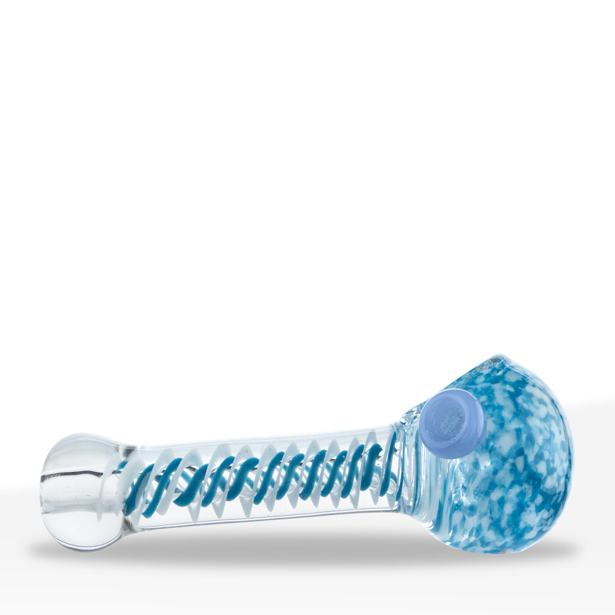 Hand Pipe | Classic Glass Spoon Striped Slyme Carb Hand Pipes | 3" - 4" Glass - Assorted Colors