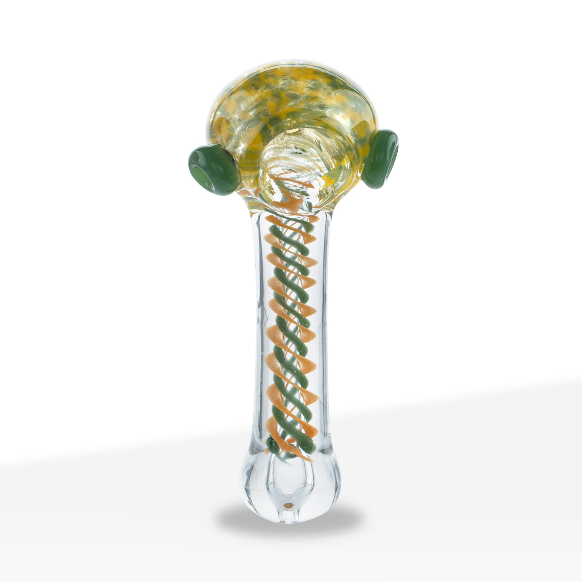 Hand Pipe | Classic Glass Spoon Striped Slyme Carb Hand Pipes | 3" - 4" Glass - Assorted Colors