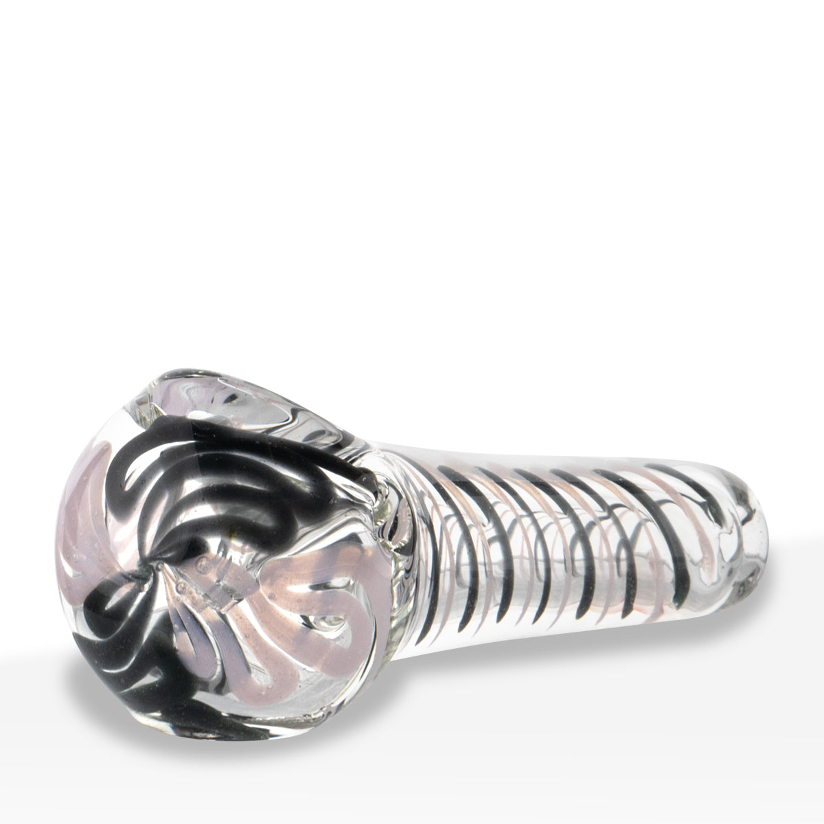 Hand Pipe | Classic Glass Spoon Coil Swirl Slyme Hand Pipes | 3" - Assorted Colors