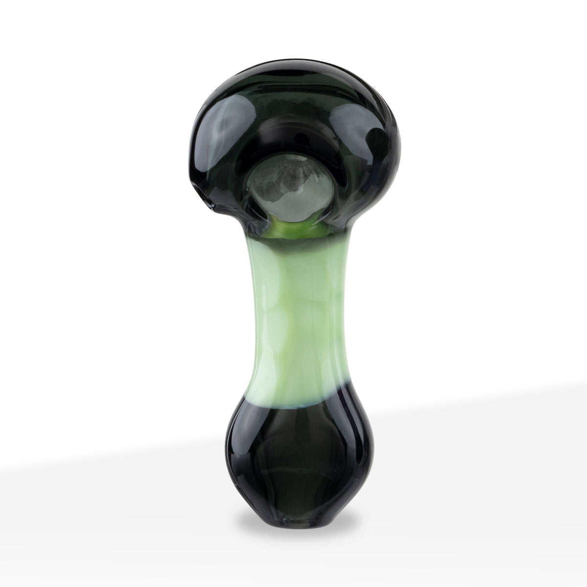 Hand Pipe | Bubble Glass Spoon Hand Pipe Black w/ Slyme | 3.5" - Glass - 3 Count