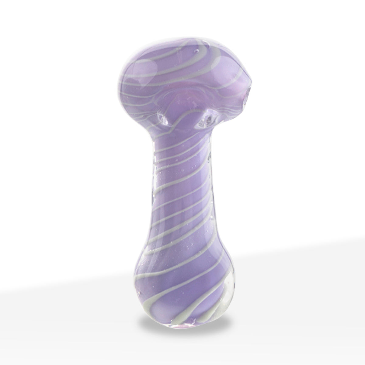 Hand Pipe | Classic Glass Spoon Slyme White Lined Hand Pipe | 3.5" - Glass - 6 Count